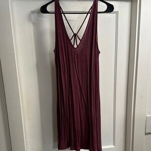 American Eagle Burgundy Sleeveless Dress